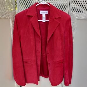 Red suede leather jacket